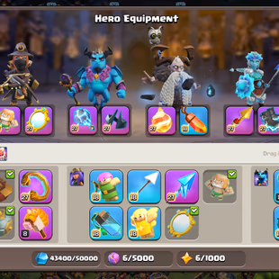 RANK | TH18 CLOSE MAX | 12X EPIC EQUIPMENT MAXED | HERO-105-105-95-80-55 | 238-XP | NICE SKINS-SCENERY | DELIVERY INSTAN - Image 6