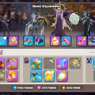 🔥ALL EPIC EQUIPMENT MAX🌟[TH18] MAX || RARE COSMIC FULL SET || ALL TROPS MAX || LEAGUE KING/WAR ARENA SCENERY  - Image 7