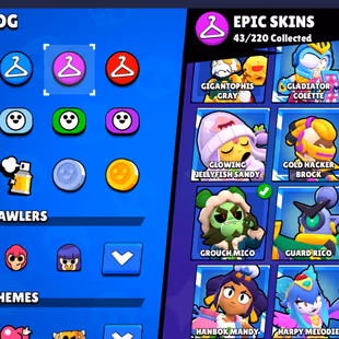 219 SKINS | 20 HYPERCHARGED | 70.242 TROPHIES | 98 BRAWLERS | 31 MAX BRAWLERS | 2 BUFFIES  - Image 6