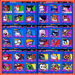 86K TROPHIES || 102/102 BRAWLERS || 36 MAX || 36 HYPERCHARGED || 27 BUFFIES || 328 SKINS || 332 GEMS || 48K BLINGS - Image 5