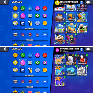 96K Trophies LVL200 | 98/98 Brawlers | 73 Max Brawlers - 63 Hypercharge | 338 Skins | 897 Pins | 385 Icons | 222 Sprays - Image 7