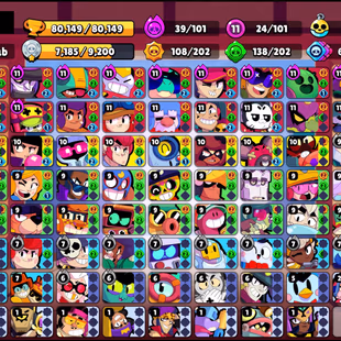 213 SKINS | 80.100 TROPHIES | 101 BRAWLERS | 17 HYPERCHARGE | 24 MAX | 68 PRESTIGE | 4 BUFFIES - Image 4