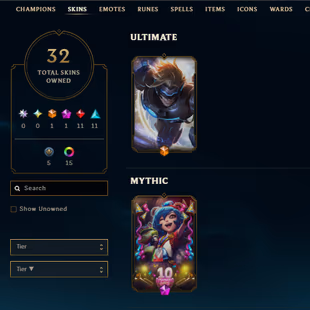 SEVER [ LAS ] -121 LVL  - EMERALD LAST RANK  - 32 SKINS - 74 CHAMP [ 3180  BE -0  RP ] - FULL ACCESS  - Image 2