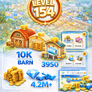 🎯NEW STOCK💎LEVEL 154 ACCT () 10K BARN () 3950 SILO ()888 DIAMONDS () 4 MILLIONS COINS () INSTANT DELIVERY - Image 3
