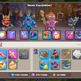 TH 15 !! 4 Hero Max & Defense Max !! 11 Epic Equipment ( 5 Level 20 ) !! Namechange Free !! 1300 Gems - Image 6