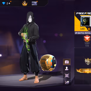 FF268|Lv60/253 Weapon (1 EVO + 46 Mythic)/AKM-BLUE FLAME DRACO Lv7/292 Costume (18 Mythic)/57 Emote (25 Mythic)/64 Backp - Image 1