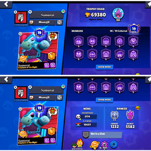 🔥69K TROPHY - 98 BRAWLER 🔥 40 MAXED | 29 HYPERCHARGED | 318 SKIN | INSTANT DELIVERY - Image 3