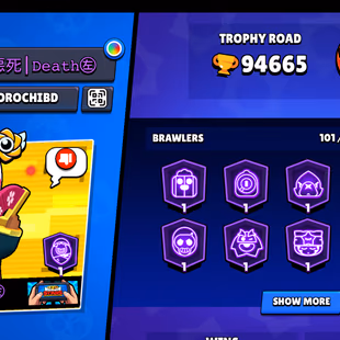 🔥RAREST OG🔥95K TROPHY-72 MAX n 70 HYPER BRAWLER [8LOCKED]!!344 SKINS[FEROCIOUS FANG-DARK LORD!MANY MORE]554 PINS!BEST - Image 3
