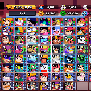 25 TITLES | 302 SKINS | 55.200 TROPHY | 100 BRAWLERS | 31 HYPERCHARGED | 43 MAXED BRAWLERS | 22 PRESTIGE | 7 BUFFIES - Image 3
