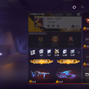 X284|Lvl 57|40 CHARACTER|97 COSTUME|166 WEAPON(7 EVO+32 MYTHIC)|MP40 Chromasonic Lv 5|AK47 Blue Draco Lv 4|M4A1 Infernal - Image 4