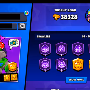 212 SKINS | 38.300 TROPHIES | 93 BRAWLERS | 11 HYPERCHARGE | 18 MAX | 7 PRESTIGE | 3 BUFFIES - Image 5