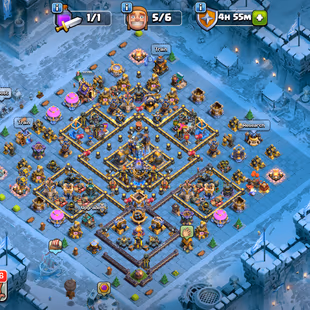 🔥TH 18 ALMOST MAX-XP 254-[ 8 EPIC EQUIPMENT MAX-HERO MAX-DEFENSE MAX-NC YES-3 BUILDER HELPER MAX-FROST SCENERY AND SKIN - Image 2