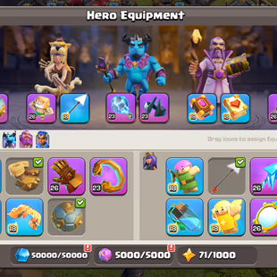 🔥ALL EPIC LEVEL 23🔥[TH18] MAX DEFENCE || 30K GEMS || HERO 103-104-90-80-53 || HIGH PROFILE || SUPER EPIC EQUIPMENT || - Image 7