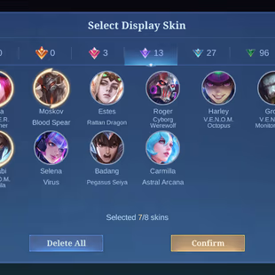 MLBB | Nurungji | LVL 49 | ONIMUSHA COMMANDER ALPHA | EPIC HAWKWATCH KARRIE | HERO 83 | SKINS 143 | FULL EMBLEMS - Image 5