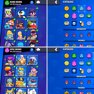 96K Trophies LVL92 | 98/99 Brawlers | 34 Max Brawlers - 27 Hypercharge | 315 Skins | 737 Pins | 337 Icons | 207 Sprays  - Image 6