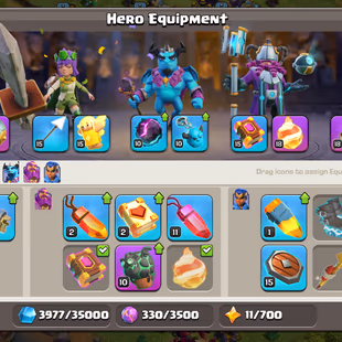 || RAREST MAX TH13 || 5X EPIC MAX[GG-MAX!FA-MAX!FB-MAX!RS-MAX!EB-MAX] || 5000 GEMS || 6BUILDER 5X HERO MAX || BH-9 SKINS - Image 6