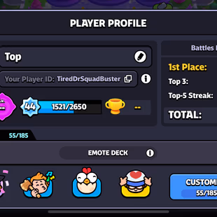 Squad journey level 100-Xp44-All character unlock 30!34-Emote 55!185-237k Coin-Good deal. - Image 1