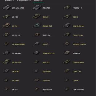 [NA] 3 TIER X | 19 PREMIUM TANK | TOTAL TANKS 31 | 1639 (51) WINS | 6.841.167 CREDITS | GOLD 159 | - Image 2