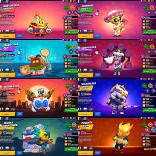 83 Brawler||Trophy 40k||WHITE WOLF LEON SKIN||Max brawler 32||Skin 90||Legendary skin 4||gem's 185|Hayperchrad 13|| - Image 4
