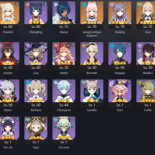 [NA] | AR 52 | 42 Characters | 11x Five-Star Heroes: Neuvillette | Hu Tao | Arlecchino ... ! MKG03102 - Image 1