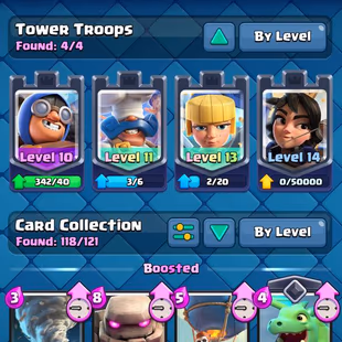 🔥 11.500 GEMS💎MAX 59 [] 7 ELITES [] 8 EVO [] XP55 [] KT15 [] 5 SKINS [] 58 EMOTES [] 6333 TROPHIES [] INSTANT   - Image 5