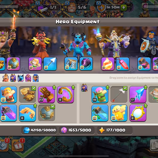 RARE🔥GERMANY LOCAL💎 32 EQUIPMENT [] TOWNHALL 17 - LEAGUE QUEEN - 100-100-70-75-50 HEROES -  3600 GEMS -270 MEDAL-BH 10 - Image 8