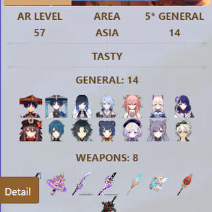 R281-ASIA-AR57-Wanderer-Yelan-Kamisato-Yae Miko-Kokomi-Raiden-Hutao-Xingqiu-Xiao-Xiangling-Qiqi-Keqing-Benett-Weapon: 8 - Image 2