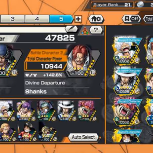 [2974] [IOS+ANDROID] 5 EX - Shanks Light + Kuzan + Lucci + Roger + Luffy G5 , Support 138 , Good Medal - Image 3
