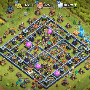 🔥XP 204||TH 14||HEROS:51-78-50-25🔥NC FREE||ALL DARK BLUE WALLS||VERY STRONG DEFENCE||INSTANT DELIVERY - Image 1