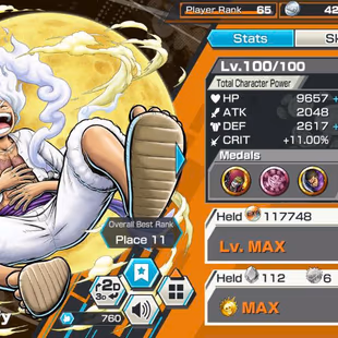 BR629-IOS+Android-Hyber 50+Gear 5 Full Boost+5 Ex(Saturn+Sabo+Kid Law+Akainu)+Vip Medal+Support 163+Uta Hallowen Max - Image 7