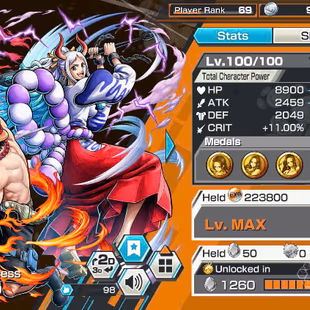 KC20-Hyber 47-6 Ex Max 11k(Shanks V2 Boost 3-51:52+Yamato Ace+Roger V1+Shanks Red+Oden)-SUP 161%-Many BF Max-Medal Good - Image 4