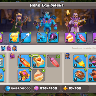 || [WALL MAX] RARE ALL DEFENCE LEVEL 1 || 4000 GEMS || EPIC[EB-23!RS-20!SB-14] || BEST ACCOUNT FOR FARMING WAR - Image 7