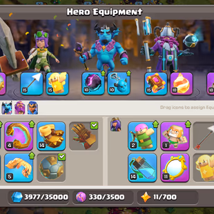 || RAREST MAX TH13 || 5X EPIC MAX[GG-MAX!FA-MAX!FB-MAX!RS-MAX!EB-MAX] || 5000 GEMS || 6BUILDER 5X HERO MAX || BH-9 SKINS - Image 5