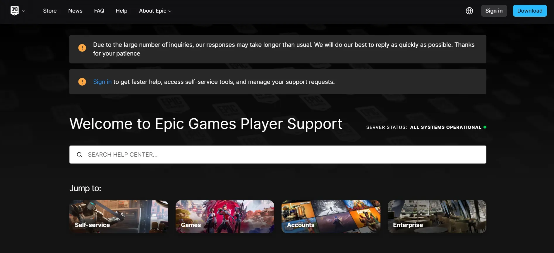 Welcome to Epic Games Support