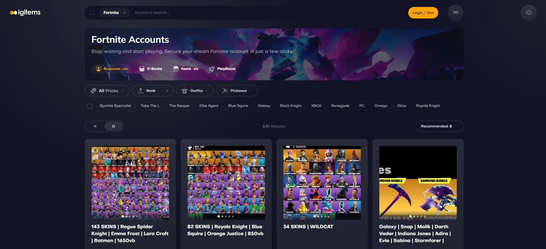 Fortnite Account Marketplace | igitems