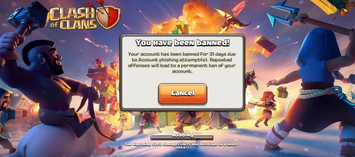 You have been banned | Clash of Clans