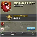 Lvl 16 Clan | BISAYA PRIDE | Gold League 3 | Wins 287 Losses 283 | Clan Capital 4 | Value for Money Deal!