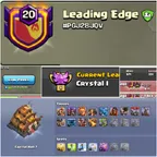 Clan Name- Leading Edge -- Level 20+ -- Crystal q -- Capital hall 7 -- Win 371 - Loss 331  -- Fast delivery -- Very good