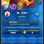 GOBLIN KISS EMOTE [] 20 MAX CARDS [] ARENA 21 [] 2 ELITES [] 3 EVO [] 8032 TROPHIES [] XP 47 [] KT14 [] 1195 GEMS [] 63 