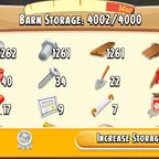 60 level | Barn Tools farm | Barn Storage 4000 | Silo Storage 1000 | 2.5M Coin | 50 gems | barn items