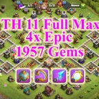 💥TH11 FULL MAX💥 HEROES FULLY MAXED || 4X EPIC EQUIPMENTS || 1957 GEMS || NC AVAILABLE || OFFER PRIZE ||  