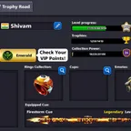 BRIGHT DIAMOND | Level - 155 | VIP Emerald | 15-20 Legendary Cues | 20-25 Cue Maxed | CCP - 56 | 140 cues