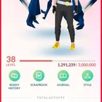 LEVEL 38 [] LEGENDARY 106 [] SHINY 70 [] POKEMON 499