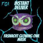[ PC ] Fasnacht Glowing Owl Mask (instant delivery)