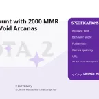 Dota 2 Account with 2000 MMR and Razor/Void Arcanas