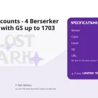 Lost Ark Accounts - 4 Berserker Characters with GS up to 1703