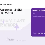 Doomsday Accounts - 215M Power, Full T6, VIP 13