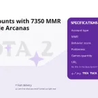 Dota 2 Accounts with 7350 MMR and Multiple Arcanas