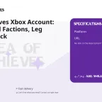 Sea of Thieves Xbox Account: 1000+ Level Factions, Leg Pirate, 6 Pack