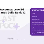 Last Epoch Accounts: Level 98 Lich (Merchant s Guild Rank 12)